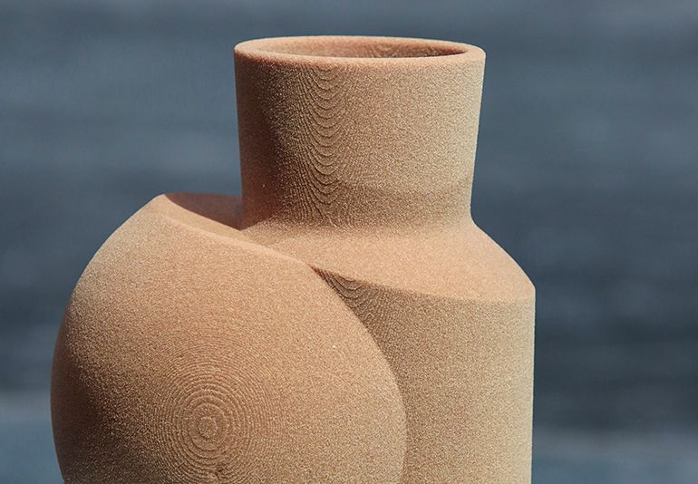 3D-Druck Vase aus Quarzsand 3D-Druck Kunstobjekt aus Quarzsand