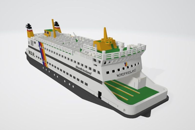 Schiffsmodell W.D.R. Nordfriesland multicolor 3D-Druckdatei Ansicht 2