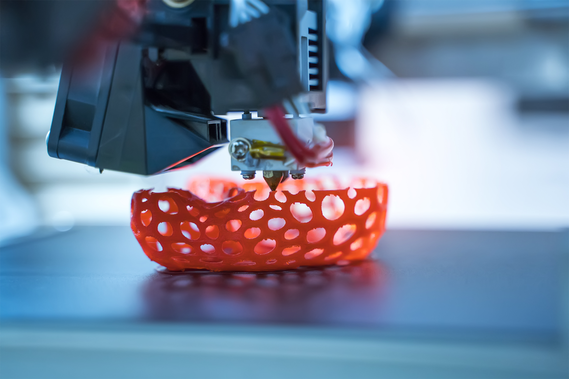 3d printer prints lattice structures