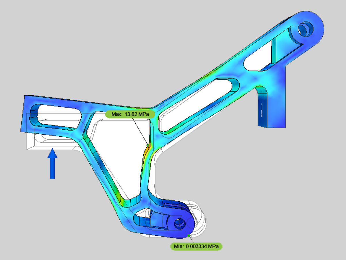 Jellypipe Bauteil 3D-Konstruktion Topologie-Optimiert