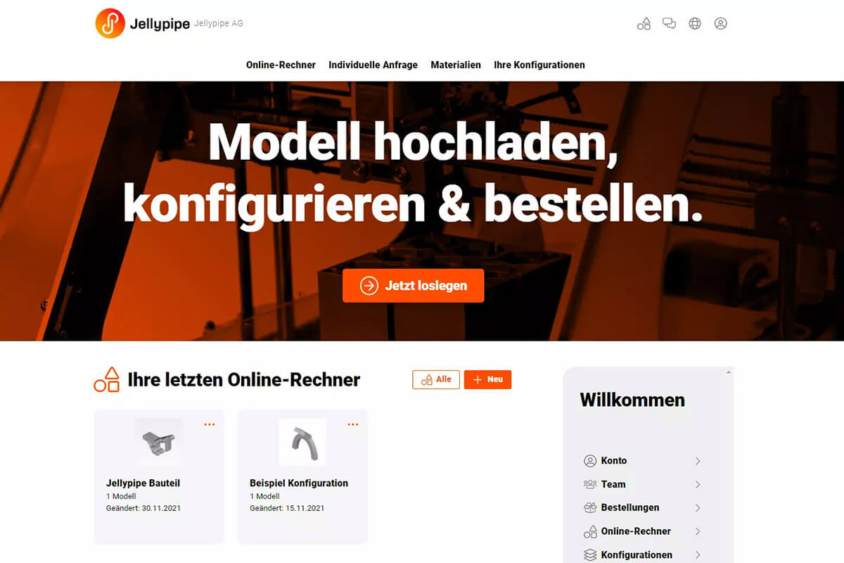 Jellypipe Plattform Version V.3 Dezember 2021 Startseite